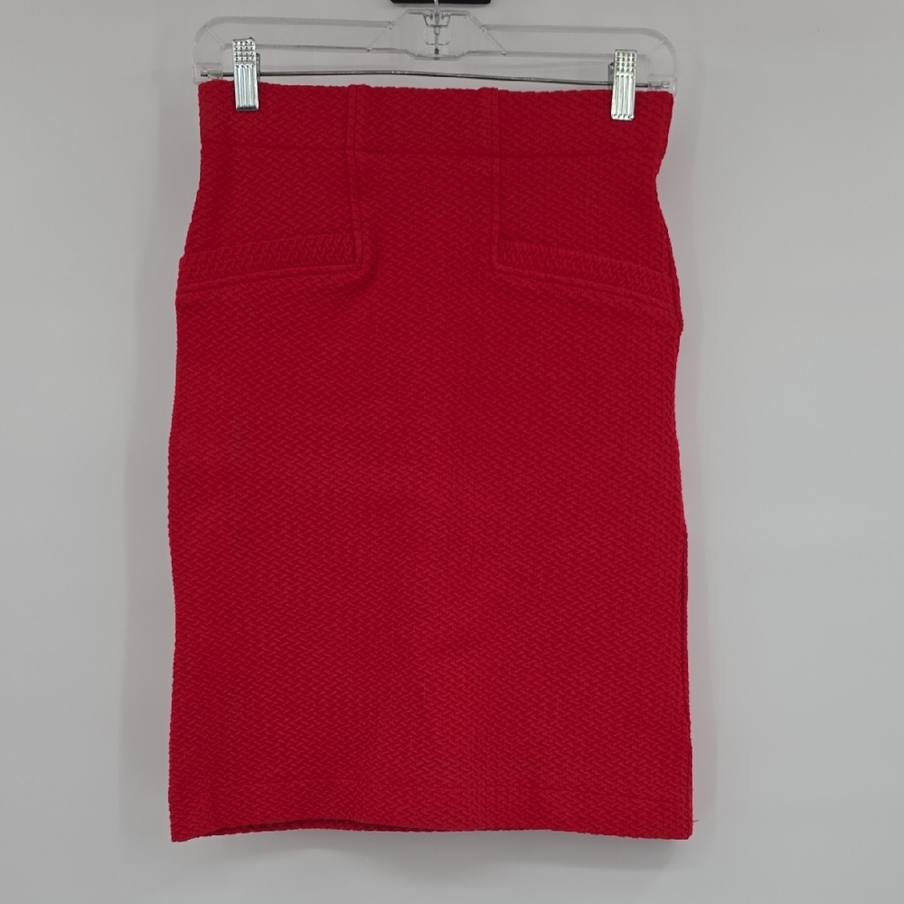 Ganni Red Pencil Skirt Knee-Length Cocktail Size M